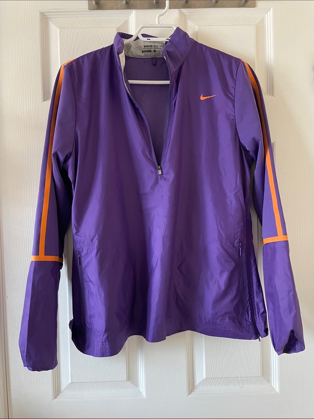 Nike Gold half zip purple orange windbreaker top
